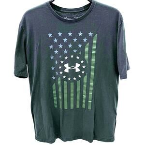 Under Armour Men's LG Freedom Chest Flag Army Green Graphic T-shirt